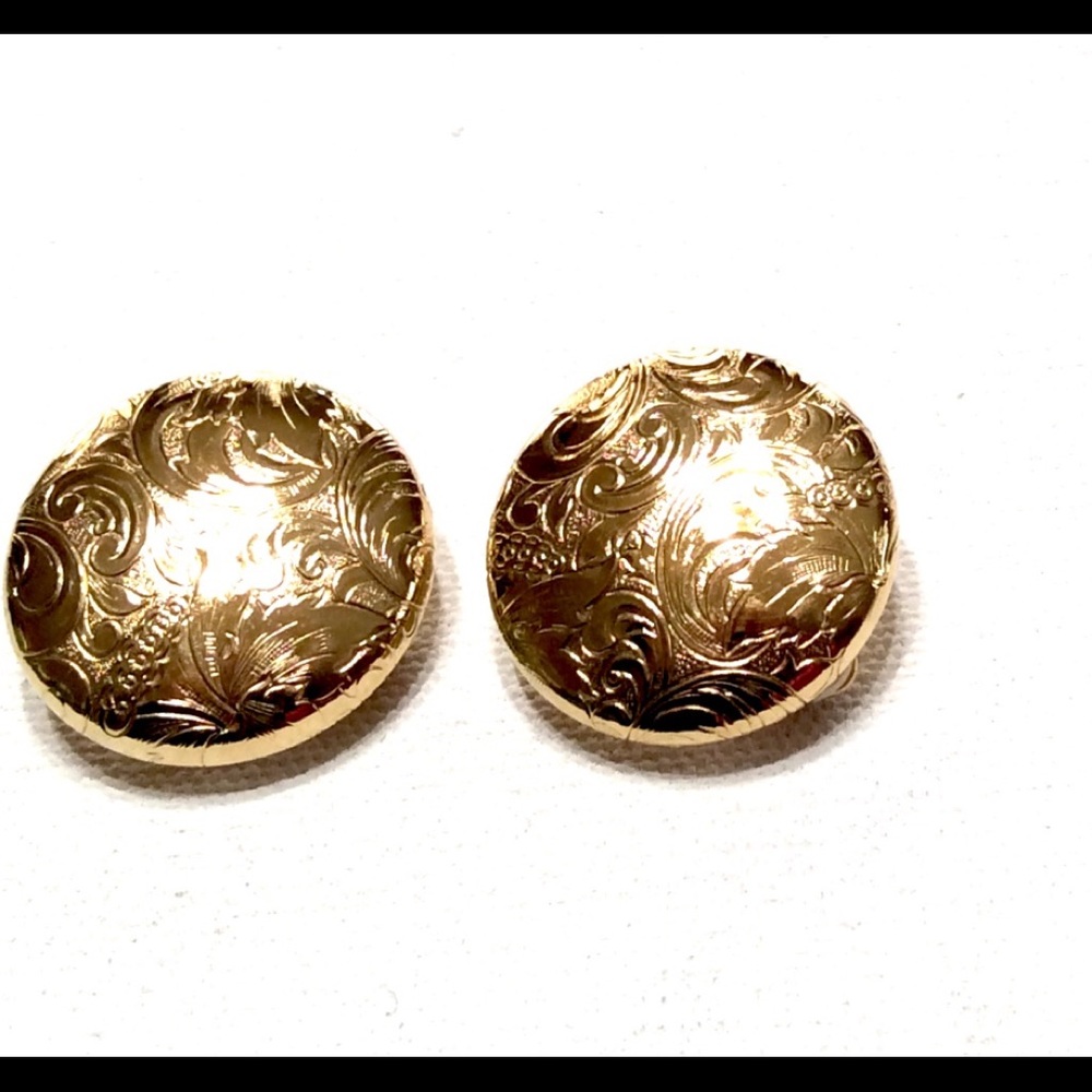 80's  Button Clip Earrings